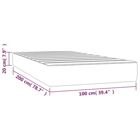 Pocketveringmatras medium 100x200x20 cm stof lichtgrijs 7