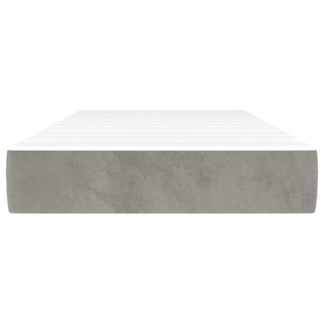 Pocketveringmatras medium 100x200x20 cm fluweel lichtgrijs 3