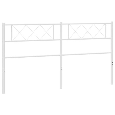 Vervangend hoofdbord 193 cm metaal wit 2