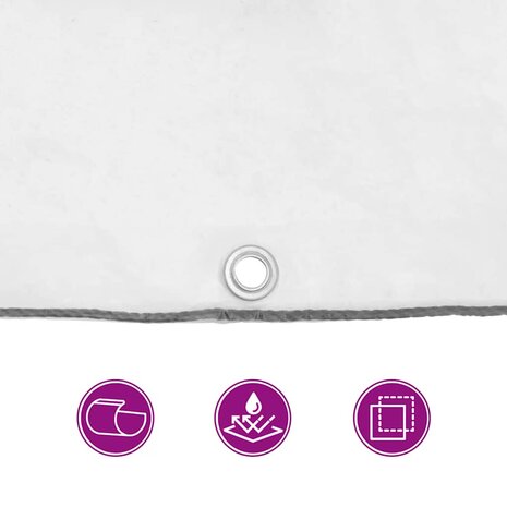 Doorzichtig zeildoek met zeilringen 2x4 m polyethyleen 9