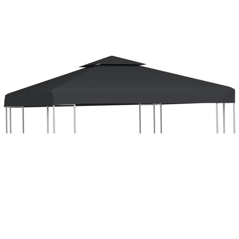 Vervangend tentdoek prieel 310 g/m&sup2; 3x3 m donkergrijs 1