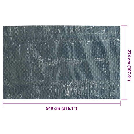 Zwembadfolie solar drijvend 549x274 cm PE zwart en blauw 6