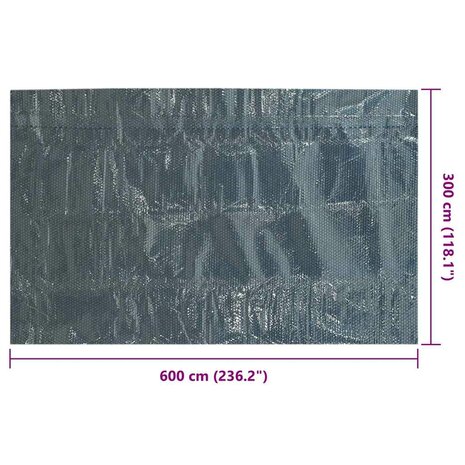 Zwembadfolie solar drijvend 600x300 cm PE zwart en blauw 6
