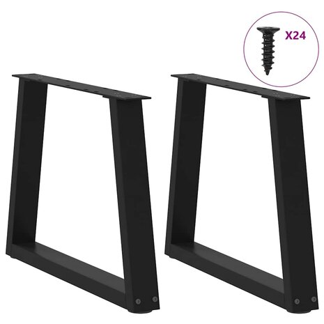 Salontafelpoten 2 st V-vormig 70x(42-43,3) cm staal zwart 3