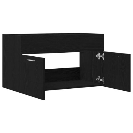 Wastafelkast Zwart Eiken 38,5 x 100 x 46 cm Bewerkt hout 5