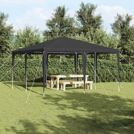 Partytent Antraciet 400 x 400 x 266 cm Polyethyleen en Staal 1