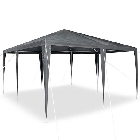 Partytent Antraciet 400 x 400 x 266 cm Polyethyleen en Staal 3