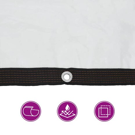 Doorzichtig zeildoek met zeilringen 1x6 m polyethyleen 9