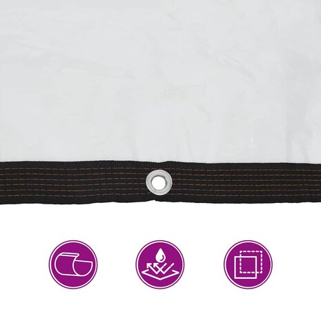 Doorzichtig zeildoek met zeilringen 1x8 m polyethyleen 9