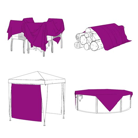 Doorzichtig zeildoek met zeilringen 1x10 m polyethyleen 5