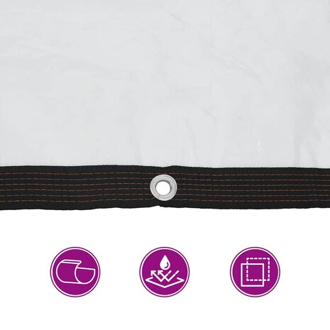 Doorzichtig zeildoek met zeilringen 1x12 m polyethyleen 9