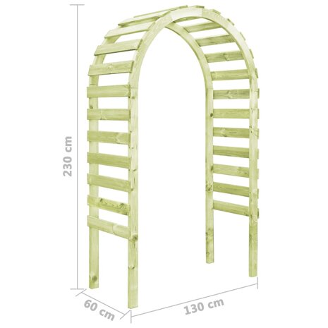 Pergola 130x60x230 cm ge&iuml;mpregneerd grenenhout 5