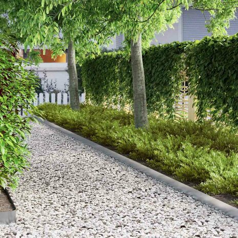 Tuinrand 4 pcs Zilver 450 x 0.05 x 15 cm Gegalvaniseerd staal 4