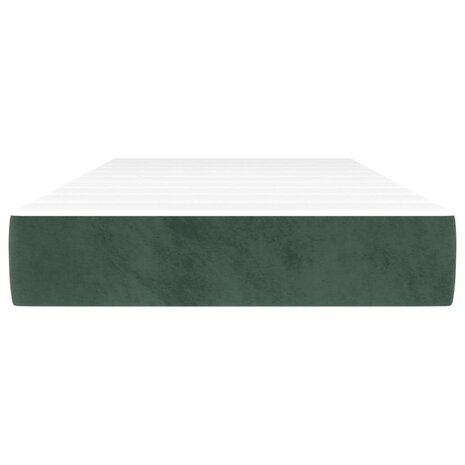 Pocketveringmatras medium 100x200x20 cm fluweel donkergroen 3