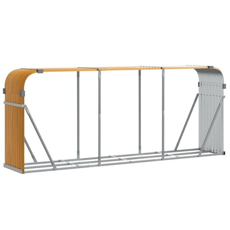 Haardhoutopslag 234x45x100 cm gegalvaniseerd staal houtlook 2