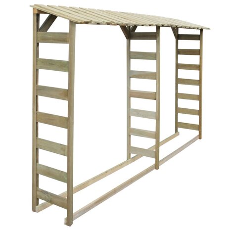 Haardhoutopslag dubbel 300x44x176 cm ge&iuml;mpregneerd grenenhout 1