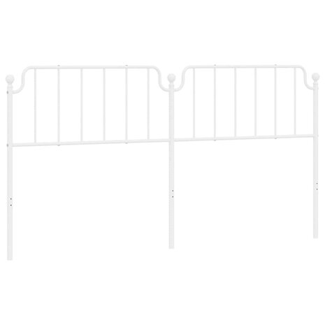 Vervangend hoofdbord 193 cm metaal wit 2