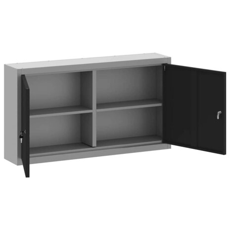 Gereedschapskast met plank Zwart en Grijs 50 x 20 x 55 cm 5
