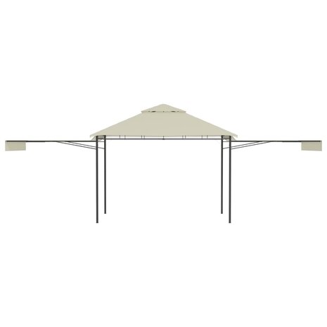 Prieel met uitschuifbare daken 180 g/m&sup2; 3x3x2,75 m cr&egrave;me 4