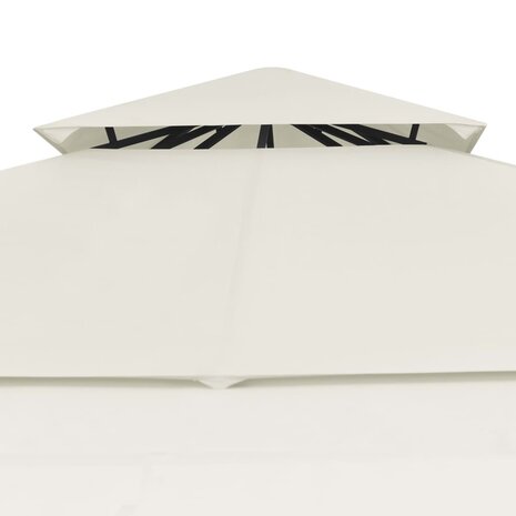 Prieel met uitschuifbare daken 180 g/m&sup2; 3x3x2,75 m cr&egrave;me 6