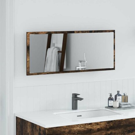 Spiegel met spiegel Gerookt eiken 90 x 8,5 x 37 cm Bewerkt hout 1