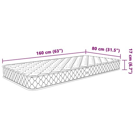 Traagschuimmatras 80x160x17 cm Zacht wit 8