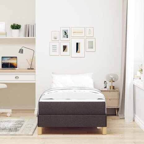 Boxspringbed met matras Donkerbruin 80 x 200 cm Stof 3