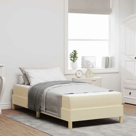 Boxspringbed met matras Cr&egrave;me 80 x 200 cm Stof 1