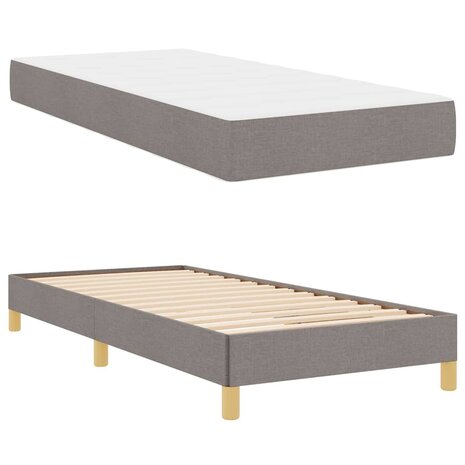 Boxspringbed met matras Taupe 80 x 200 cm Stof 6