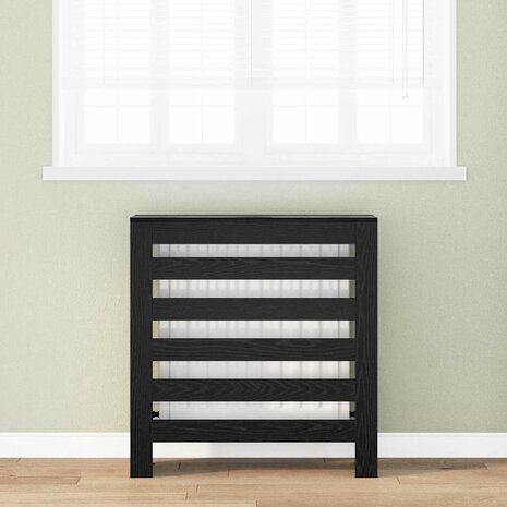 Radiatorafdekking Zwart Eiken 78 x 20 x 82 cm Bewerkt hout 1