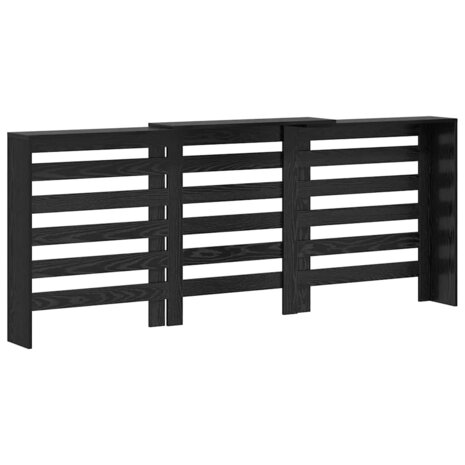 Radiatorafdekking Zwart Eiken 205 x 21,5 x 83,5 cm Bewerkt hout 5