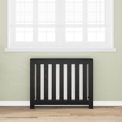 Radiatorafdekking Zwart Eiken 104 x 20 x 82 cm Bewerkt hout 1