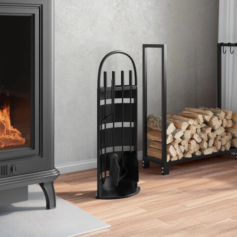 5-delige openhaardgereedschapset 23x15x66 cm staal 3