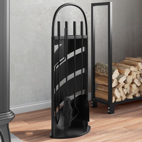 5-delige openhaardgereedschapset 23x15x66 cm staal 1