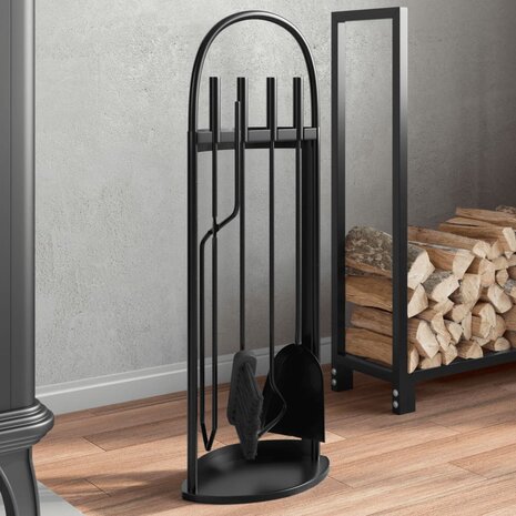 5-delige openhaardgereedschapset 23x15x66 cm staal 1