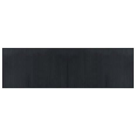Vloerkleed rechthoekig 60x200 cm bamboe zwart 2