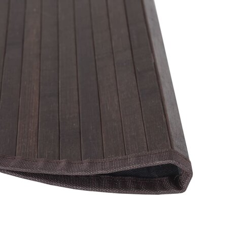Vloerkleed rond 60 cm bamboe donkerbruin 4