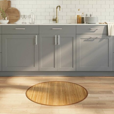 Vloerkleed rond 80 cm bamboe naturel 1