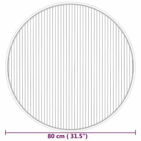 Vloerkleed rond 80 cm bamboe naturel 8