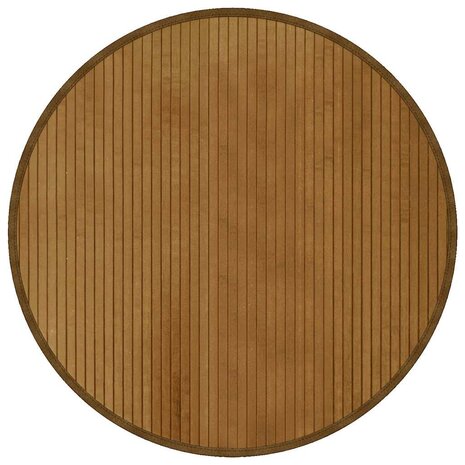 Vloerkleed rond 80 cm bamboe bruin 2