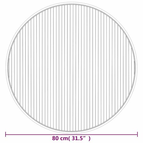 Vloerkleed rond 80 cm bamboe bruin 8