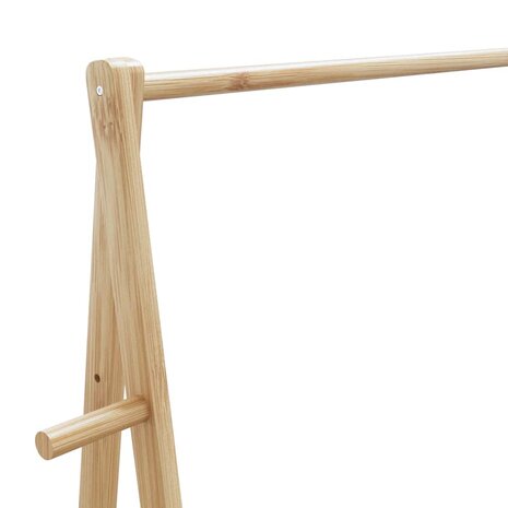 Kledingrek met schappen en wielen 96x45,5x155,5 cm bamboe 7