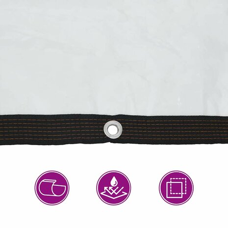 Doorzichtig zeildoek met zeilringen 2x4 m polyethyleen 9