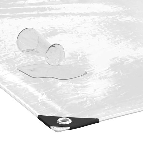 Doorzichtig afdekzeil met ogen 2x2 m PVC 5