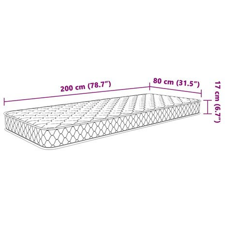 Traagschuimmatras 80x200x17 cm Zacht wit 8