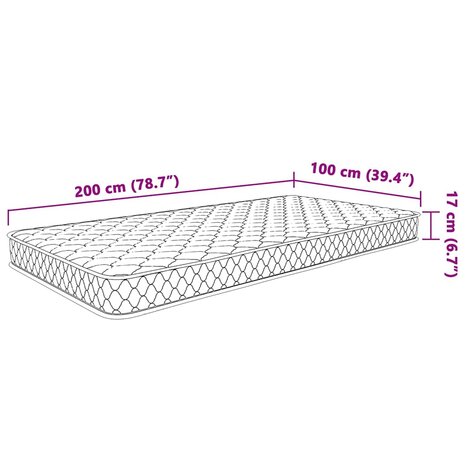 Traagschuimmatras 100x200x17 cm Zacht wit 8