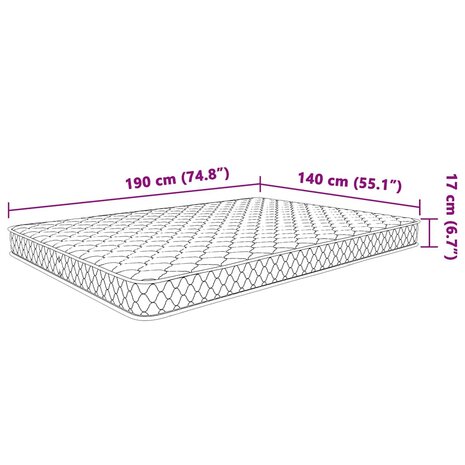 Traagschuimmatras 140x190x17 cm Zacht wit 8