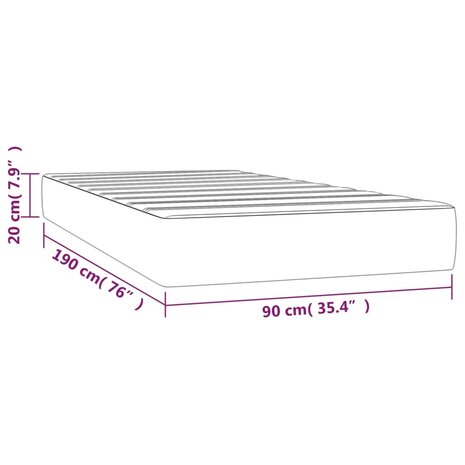 Pocketveringmatras medium 90x190x20 cm stof cr&egrave;mekleurig 7