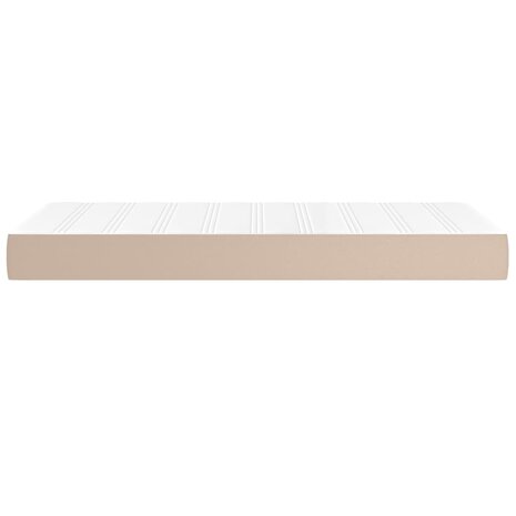 Pocketveringmatras medium 90x190x20 cm kunstleer cappuccinokleurig 4