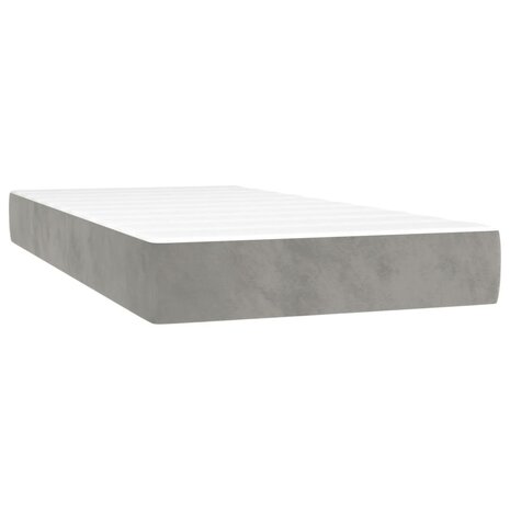 Pocketveringmatras medium 90x190x20 cm fluweel lichtgrijs 2